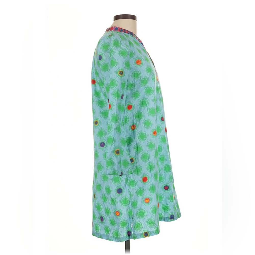 Emporio Sirenuse Sarah Smile Printed Cottonvoile Kaftan size 42 - Picture 6 of 9